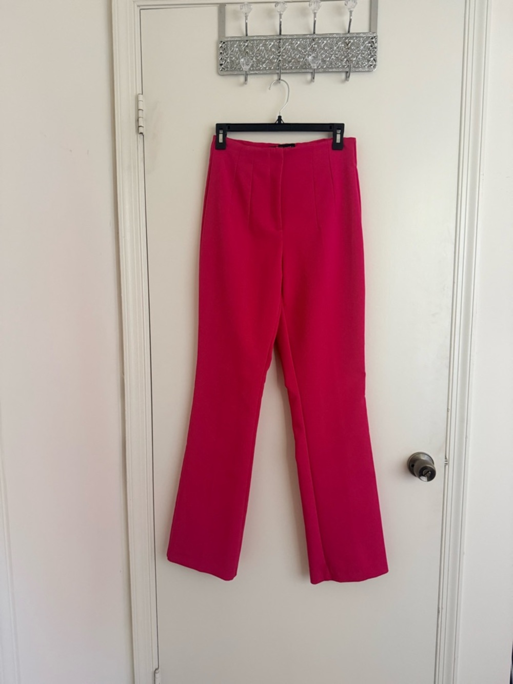 ZARA Women's Pink Tailored Flare Pants Highwaisted